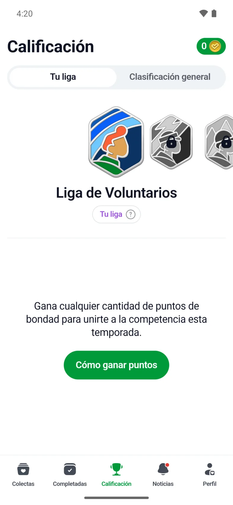 Ranking y ligas de bondad en la app Tooba